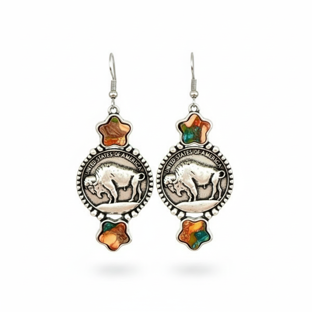Buffalo Coin Earring