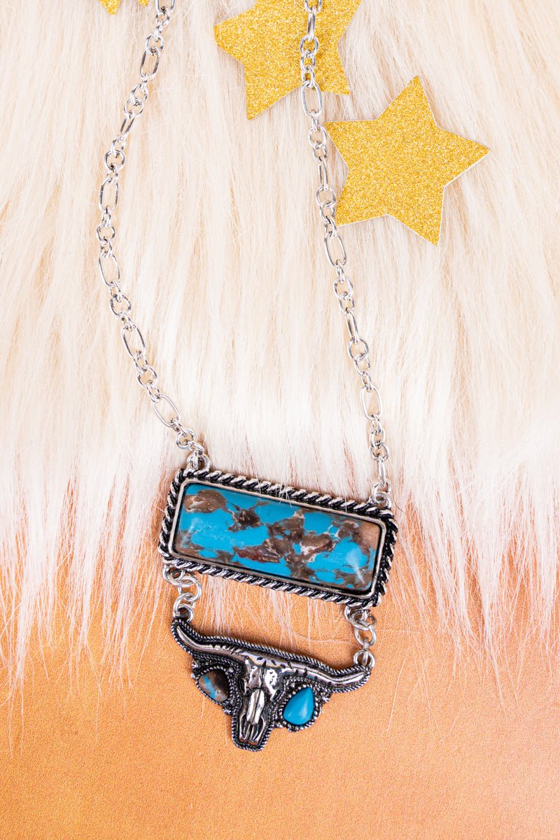 Turquoise Steer Necklace