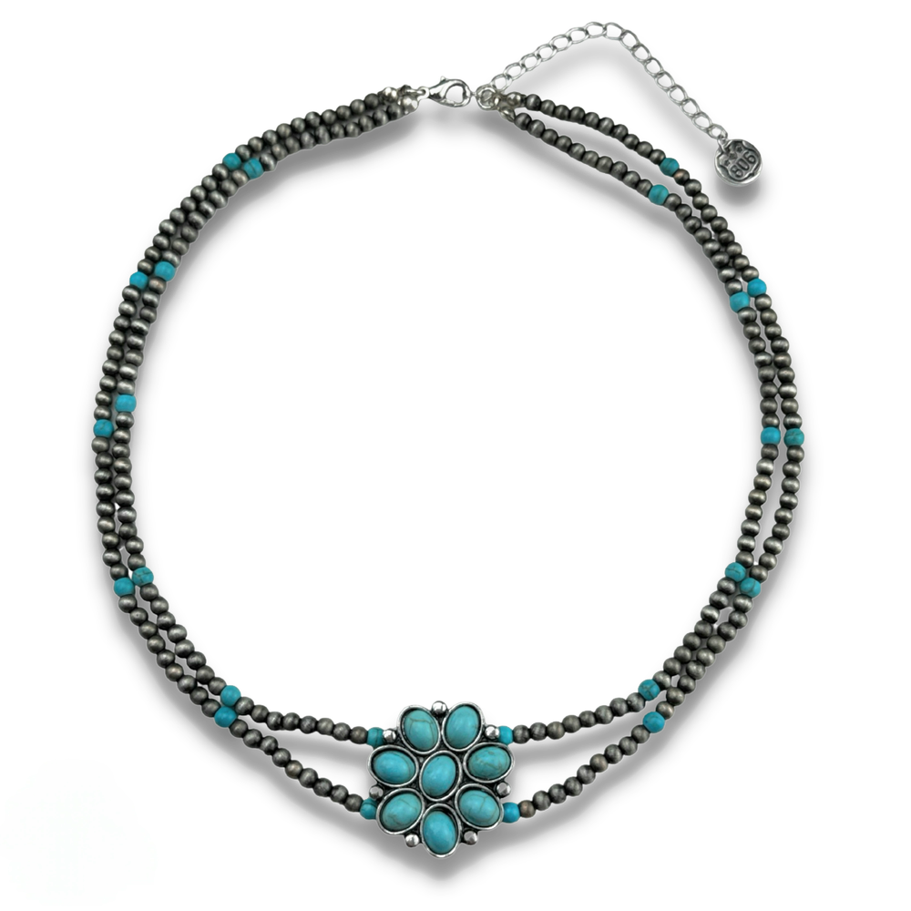 Turquoise Flower Necklace
