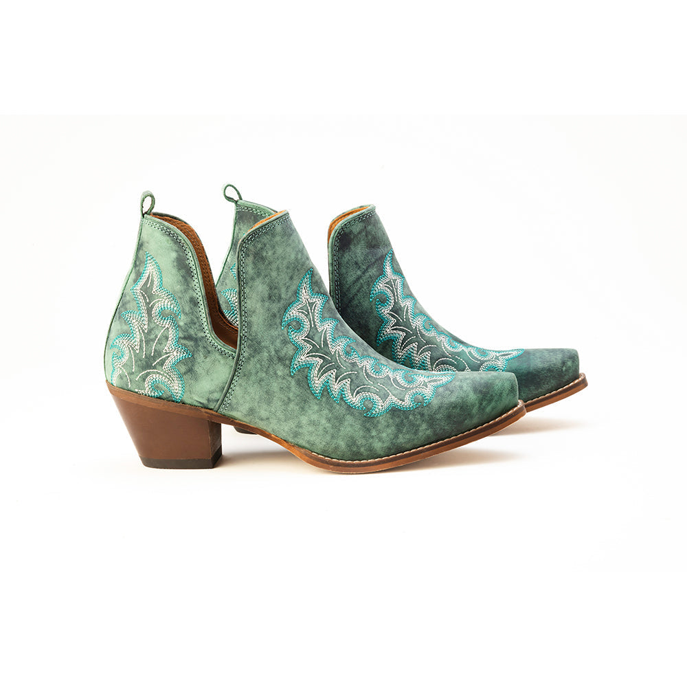 Sagebreeze Embroidered Leather Booties