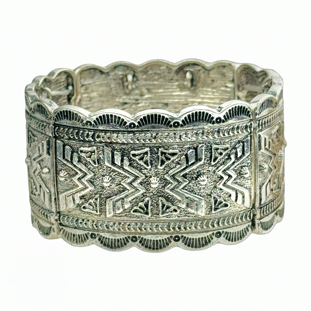 Stamped Silver Bracelet