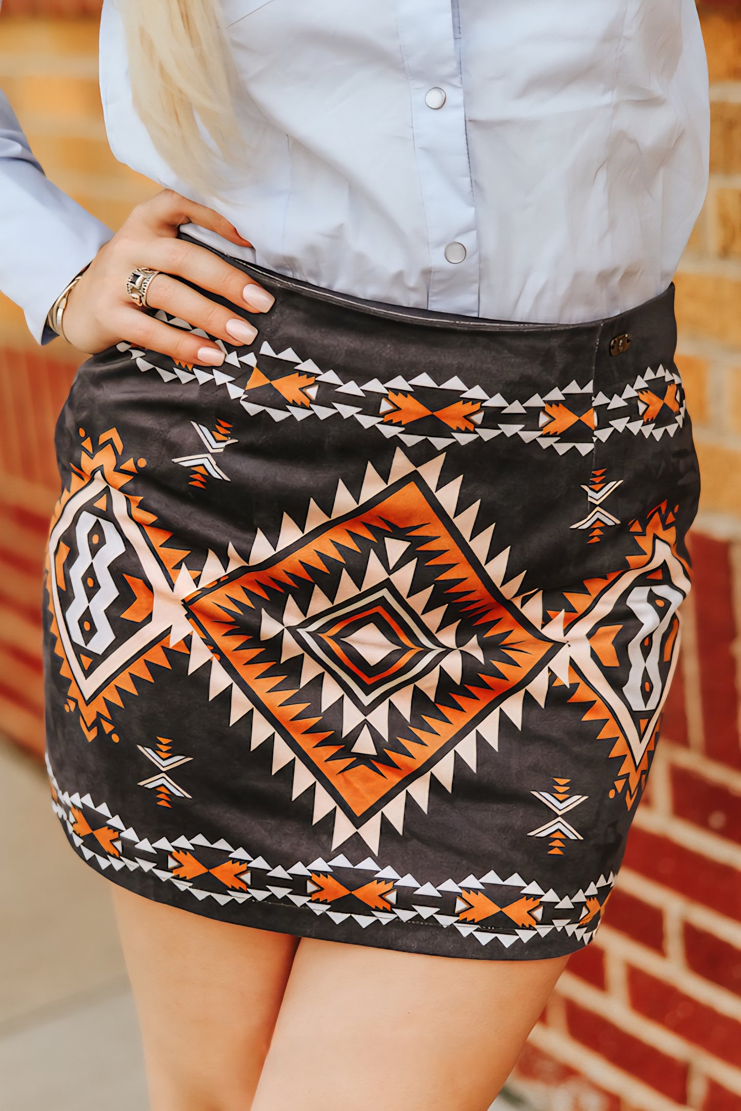 Aztec Suede Skirt