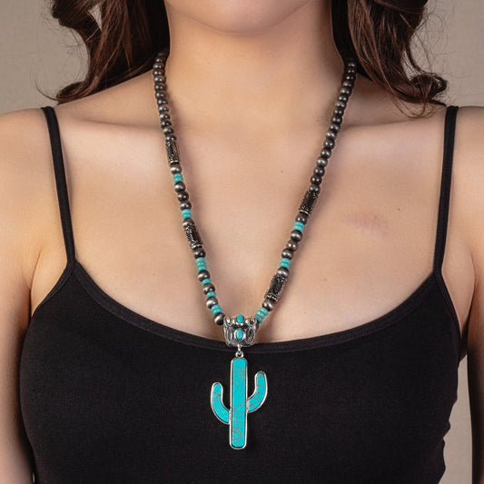 Turquoise Cactus Necklace