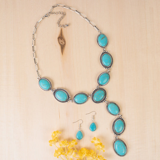 Turquoise Lariat Style Necklace