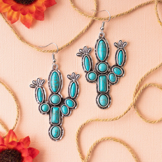 Turquoise Cactus Earrings