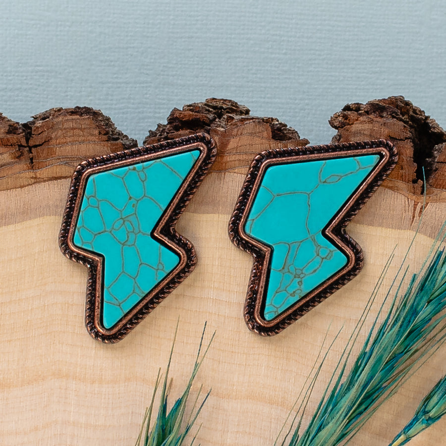 Turquoise Lightening Bolt Earrings