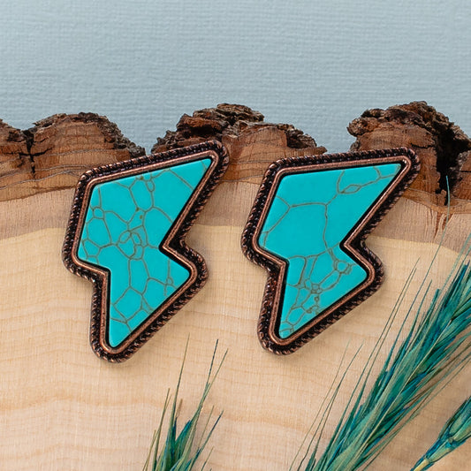 Turquoise Lightening Bolt Earrings