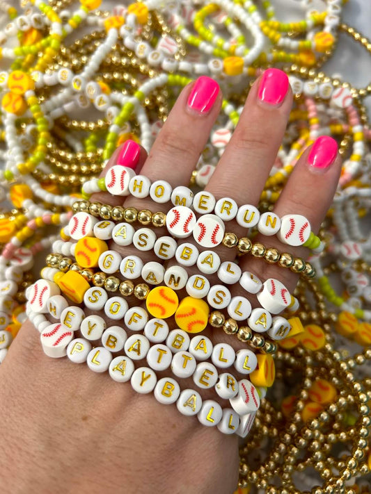 Baseball/Softball Beaded Bracelets (buy 3, get 1 free!)