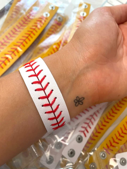 Baseball/Softball Leather Snap Bracelets