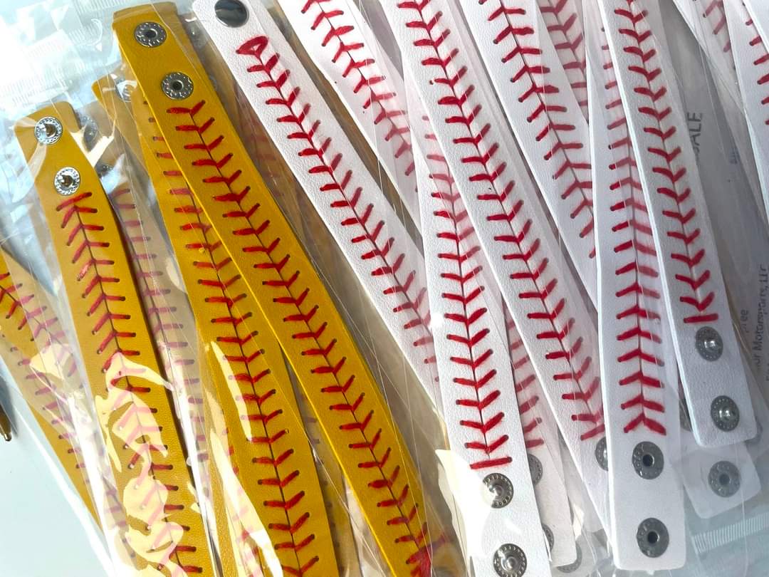 Baseball/Softball Leather Snap Bracelets