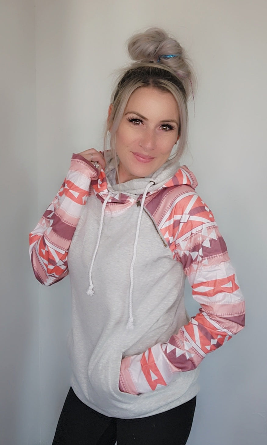 Pink Aztec Hoodie