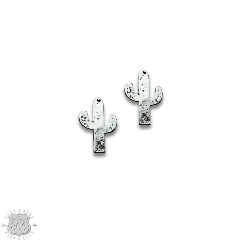 Silver Cactus Earrings