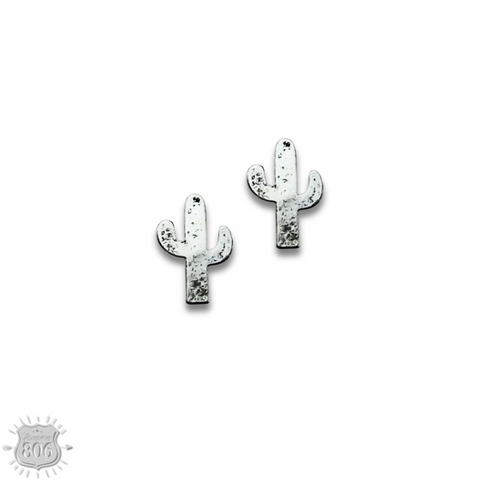 Silver Cactus Earrings