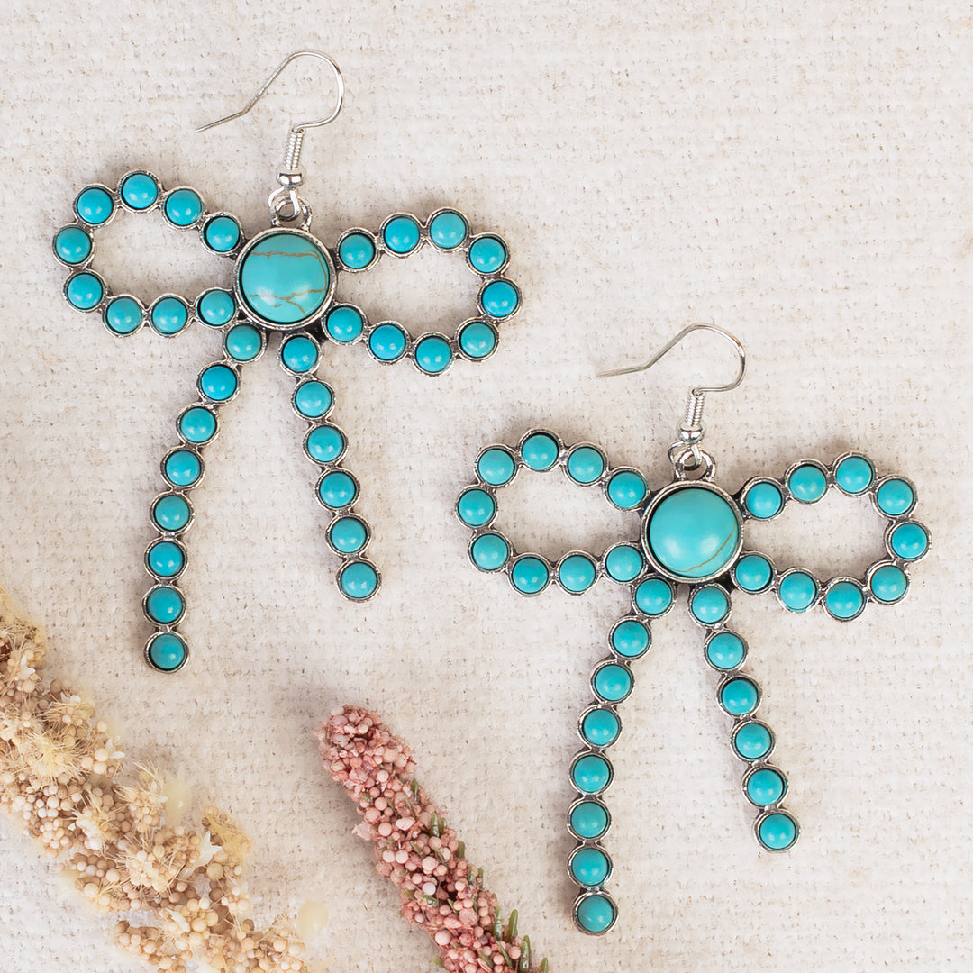 Turquoise Bow Earrings