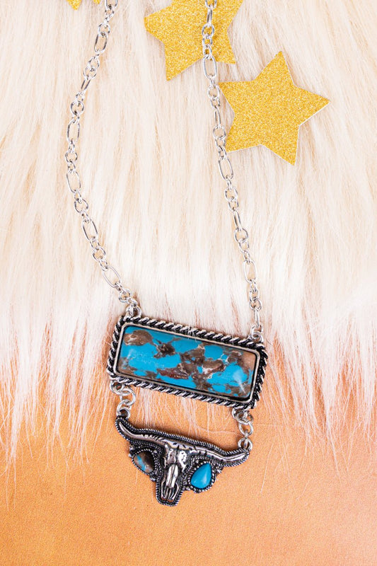 Turquoise Steer Necklace