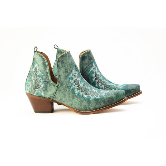 Sagebreeze Embroidered Leather Booties
