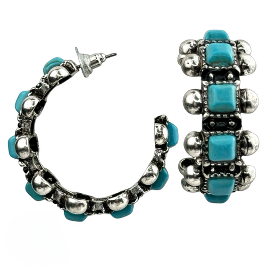 Turquoise Hoop Earrings