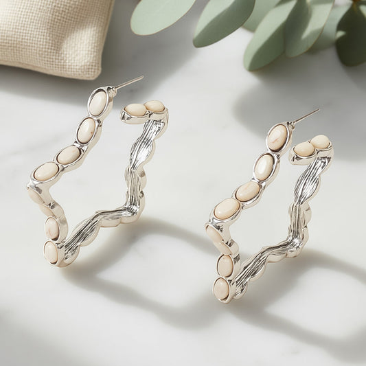 White Star Earrings