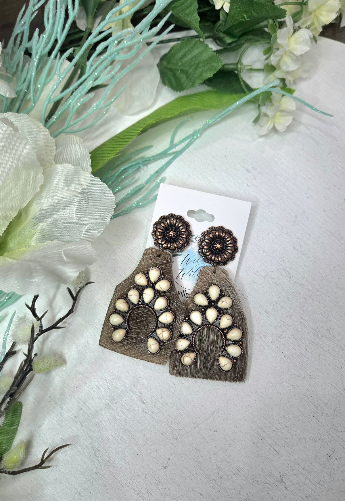 Cow Tag Earrings