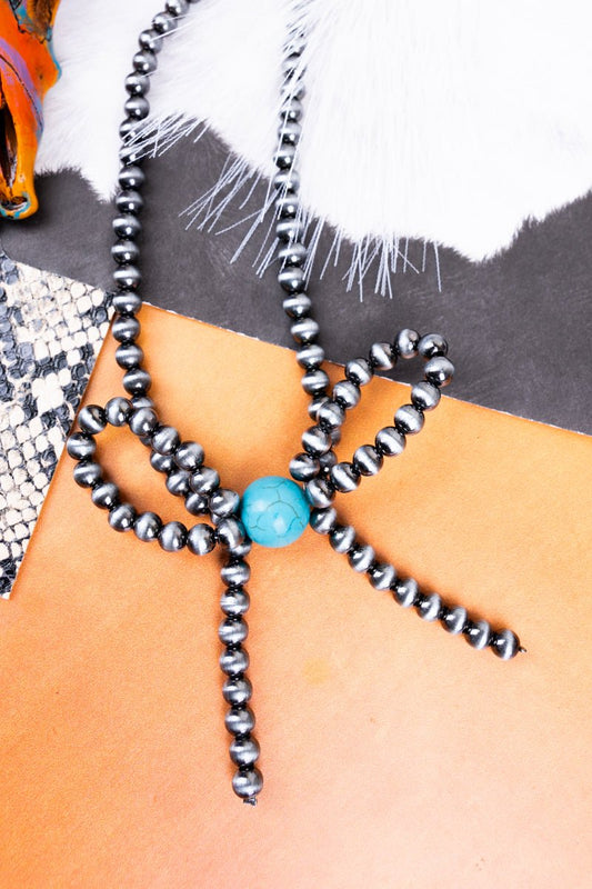 Turquoise Bow Necklace
