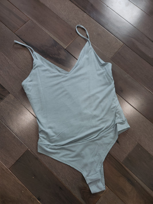 Spaghetti Strap V Neck Bodysuit