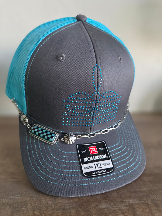 Rhinestone Bootstitch Trucker Hat