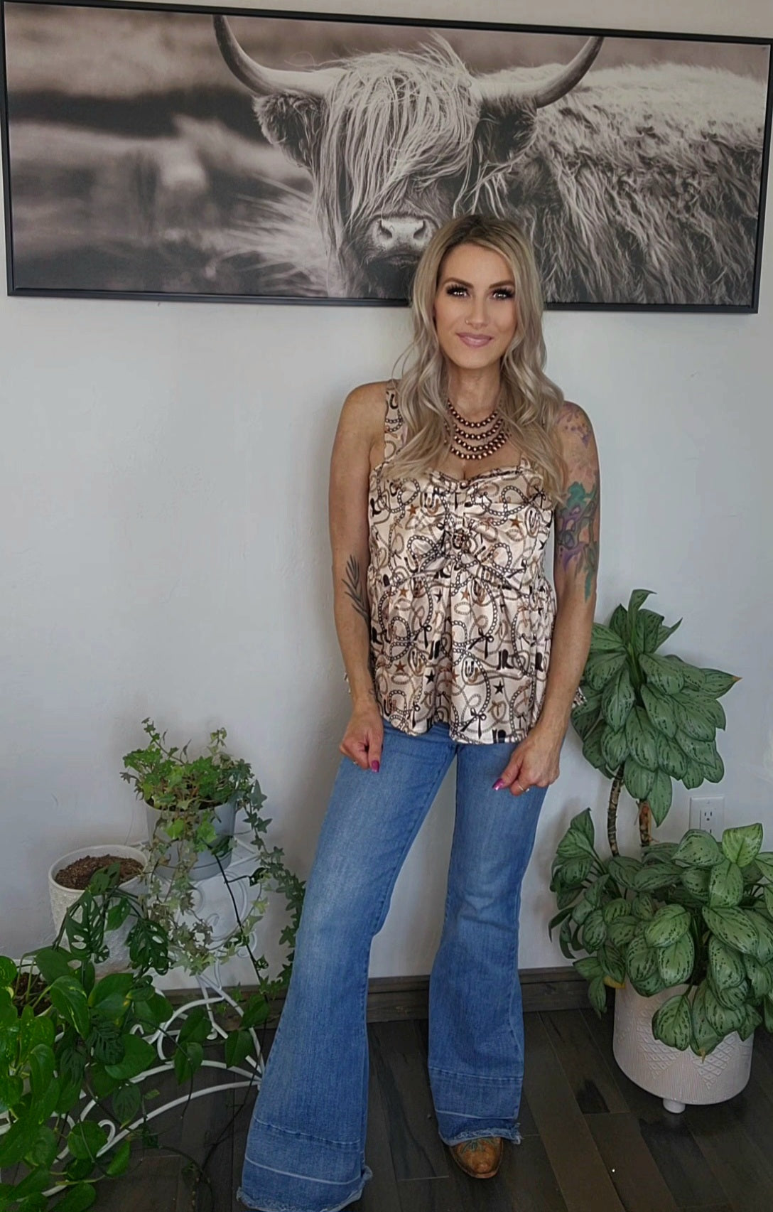 Golden Loop Satin Tank