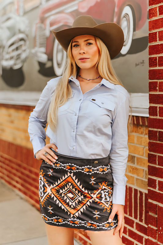 Aztec Suede Skirt