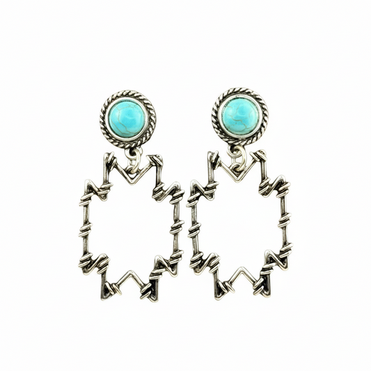 Barbed Wire Aztec Earrings