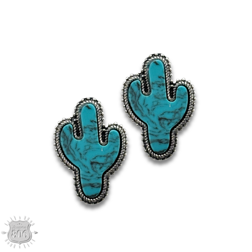 Turquoise Cactus Earrings