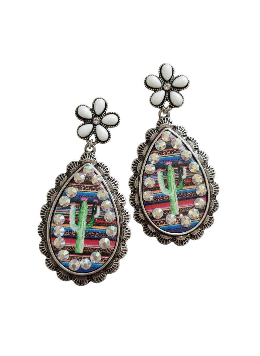 Serape Cactus Earrings